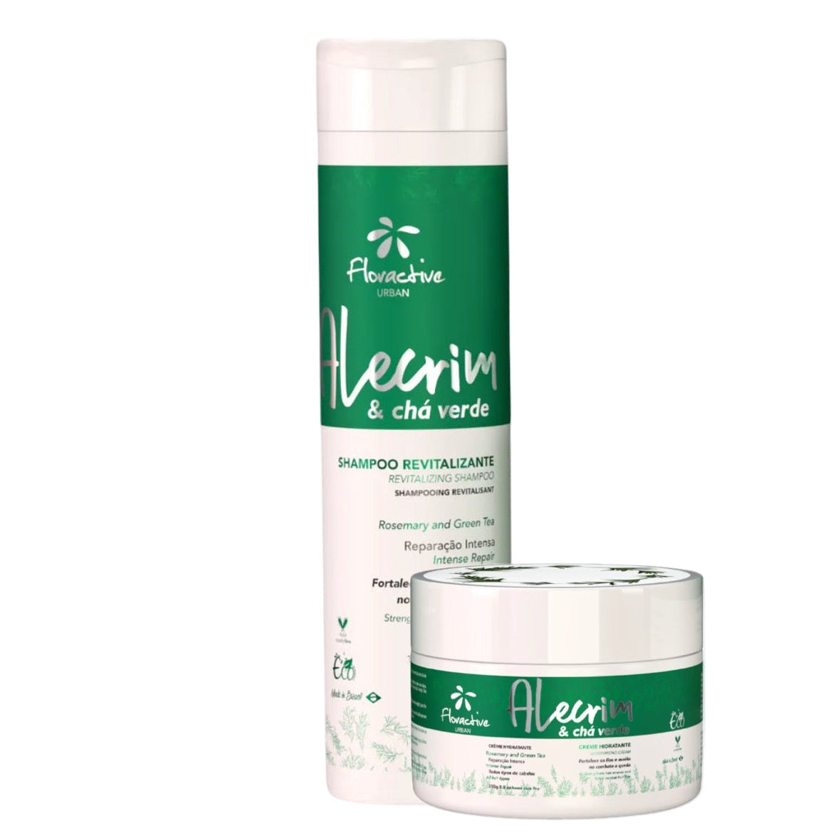 Rosemary And Green Tea Shampoo And Mask Intense Repair 300ml - Floractive UK