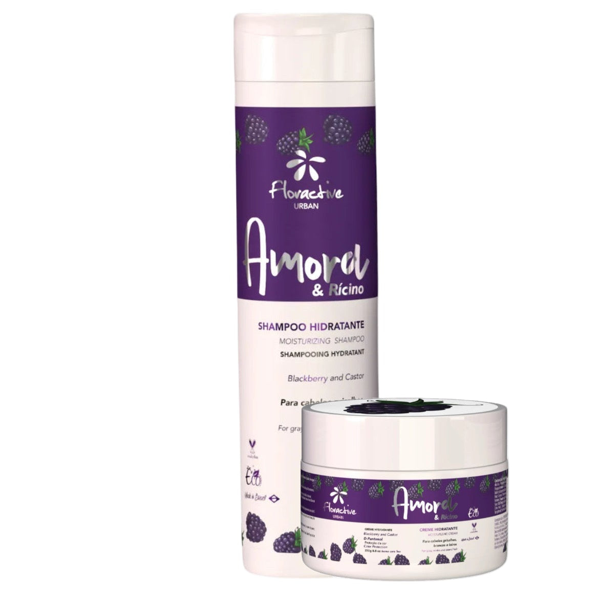 Blackberry And Ricin Shampoo And Mask For White And Blonde Gray Hair 300ml - Floractive UK