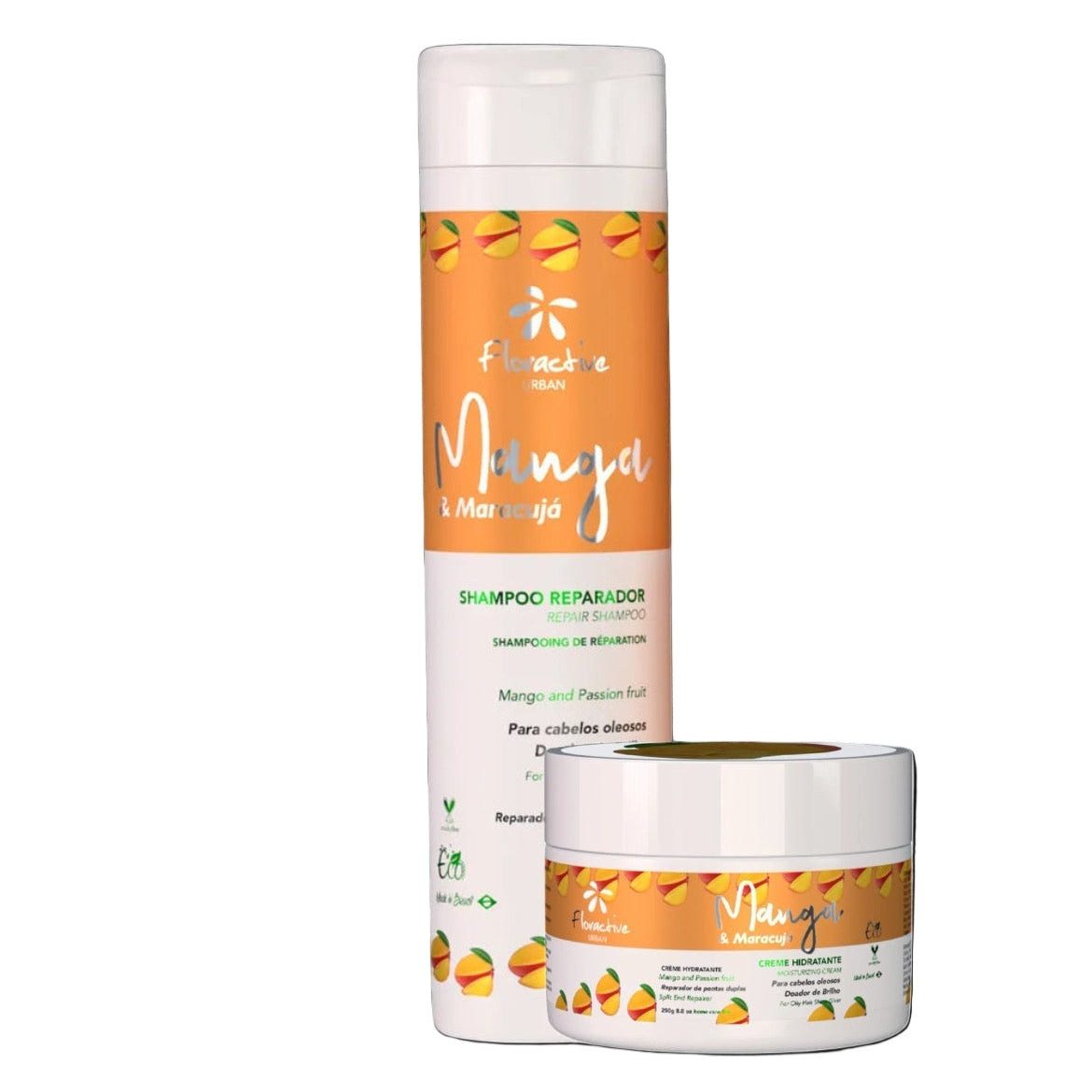 Mango And Passion Fruit Shampoo And Mask For Oily Hair And End Repair 300ml - Floractive UK