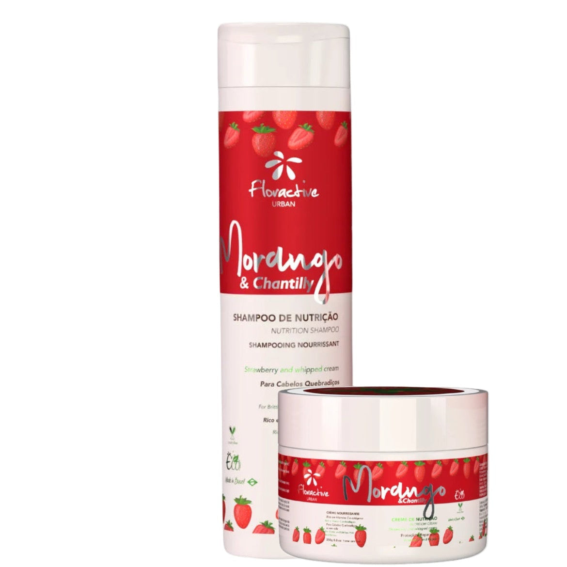 Strawberry And Whipped Shampoo And Mask For Brick, Lifeless Hair 300ml - Floractive UK